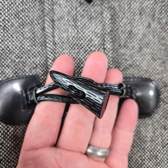 Guess Gray Wool Blend Toggle Tweed Coat Hooded Short Peacoat Size Medium - Picture 5 of 12